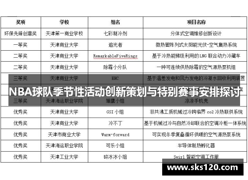 NBA球队季节性活动创新策划与特别赛事安排探讨